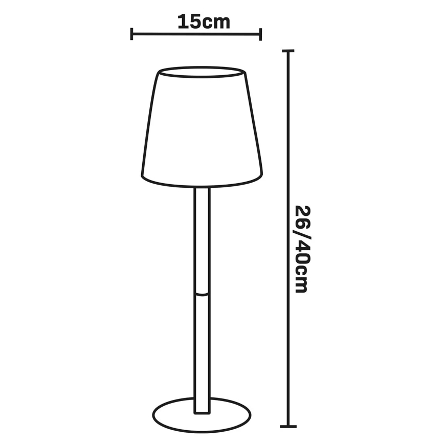 Lampe de table d'extérieur tactile à intensité variable LED RGBW LUCIA LED/2W/5V 1800/2700/6500K 3600 mAh IP44 beige