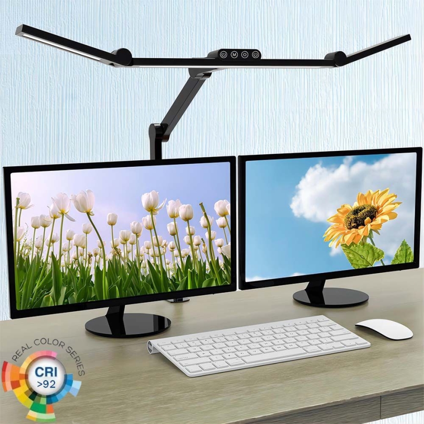 Lampe de table tactile flexible à intensité variable LED/24W/230V 3000-6500K CRI 92 noir