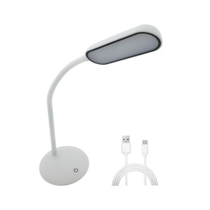 Lampe de table tactile flexible à intensité variable LED/6W/5V USB 1200 mAh blanc