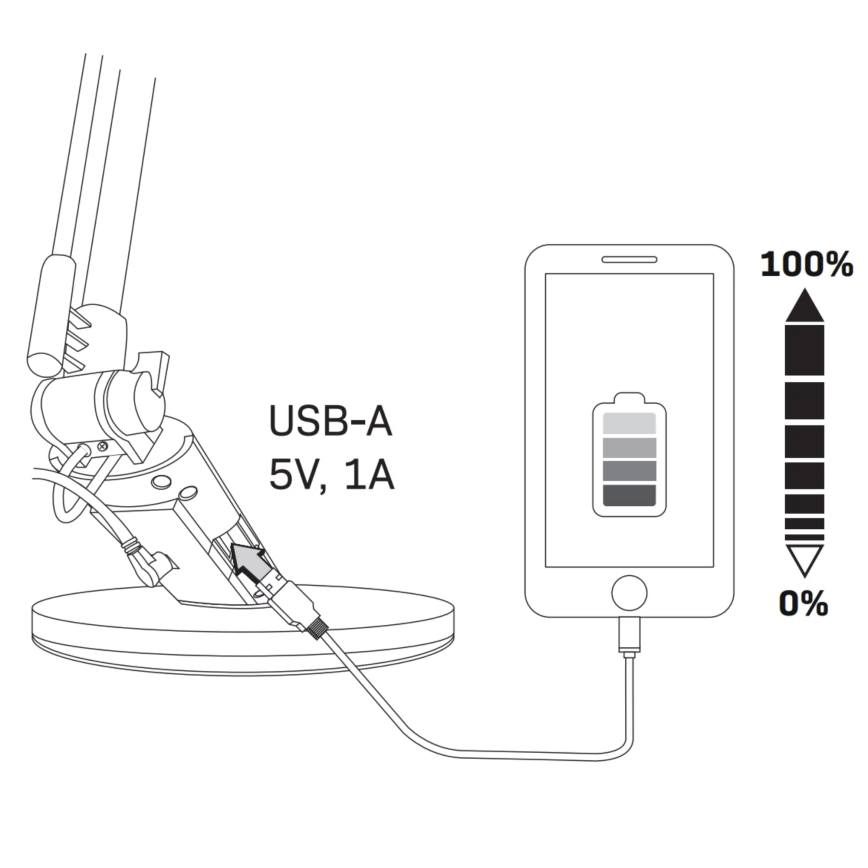 Lampe de table tactile LED à intensité variable OPTIMUM LED/7W/230V USB 3000/4000/6000K argent