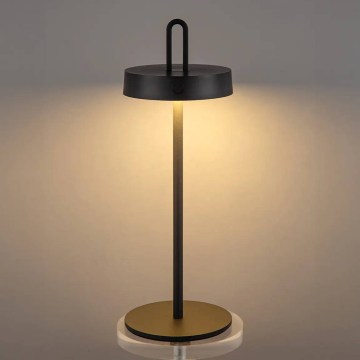 Lampe de table tactile LED dimmable rechargeable d'extérieur SHINE LED/1,5W/3,7V 3000 mAh IP44 noir