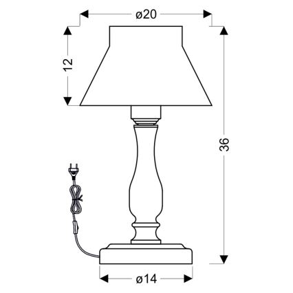 Lampe de table ZEFIR 1xE27/40W/230V
