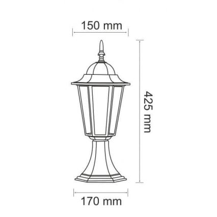 Lampe d'extérieur 1xE27/20W/230V IP43 42,5 cm noir