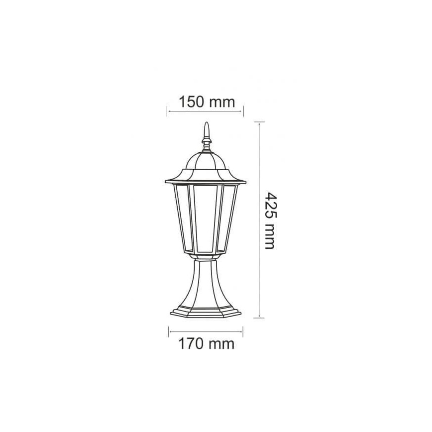 Lampe d'extérieur 1xE27/20W/230V IP43 42,5 cm noir