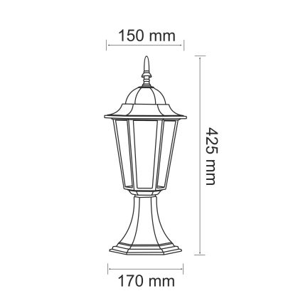 Lampe d'extérieur 1xE27/20W/230V IP43 42,5 cm patine