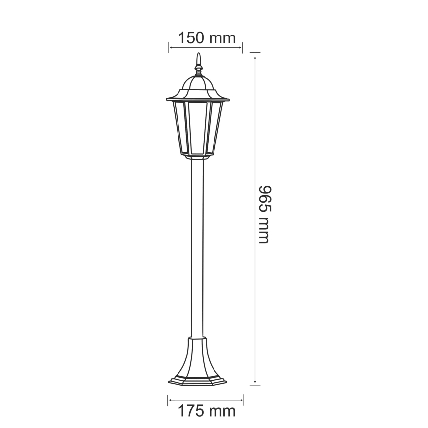 Lampe d'extérieur 1xE27/20W/230V IP43 96,5 cm noir