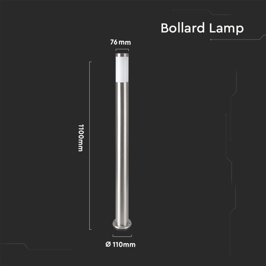 Lampe d'extérieur 1xE27/60W/230V IP44 110cm matte chromé
