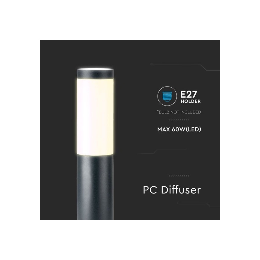Lampe d'extérieur 1xE27/60W/230V IP44 80cm noir