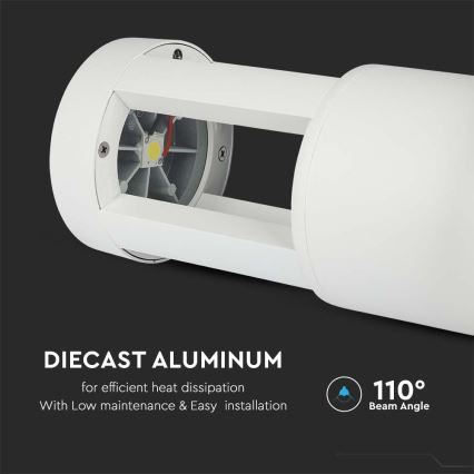 Lampe d'extérieur LED/10W/230V 25cm 4000K IP65 blanche