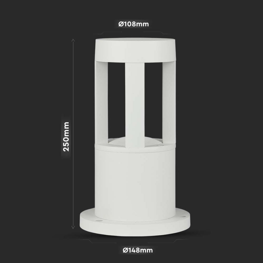 Lampe d'extérieur LED/10W/230V 25cm 4000K IP65 blanche