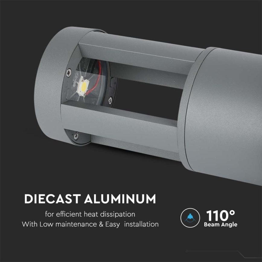 Lampe d'extérieur LED/10W/230V 25cm 4000K IP65 grise