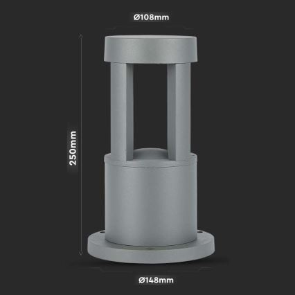 Lampe d'extérieur LED/10W/230V 25cm 4000K IP65 grise