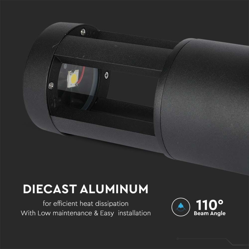 Lampe d'extérieur LED/10W/230V 25cm 6400K IP65 noire