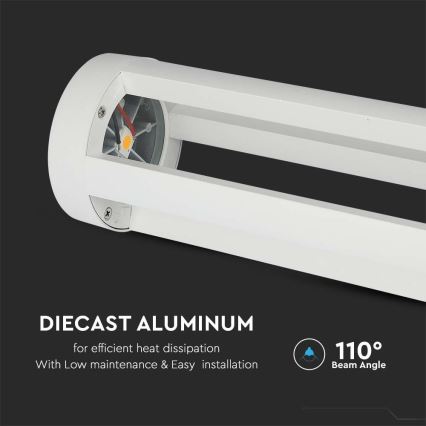 Lampe d'extérieur LED/10W/230V 80cm 4000K IP65 blanche
