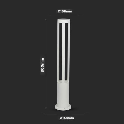 Lampe d'extérieur LED/10W/230V 80cm 4000K IP65 blanche