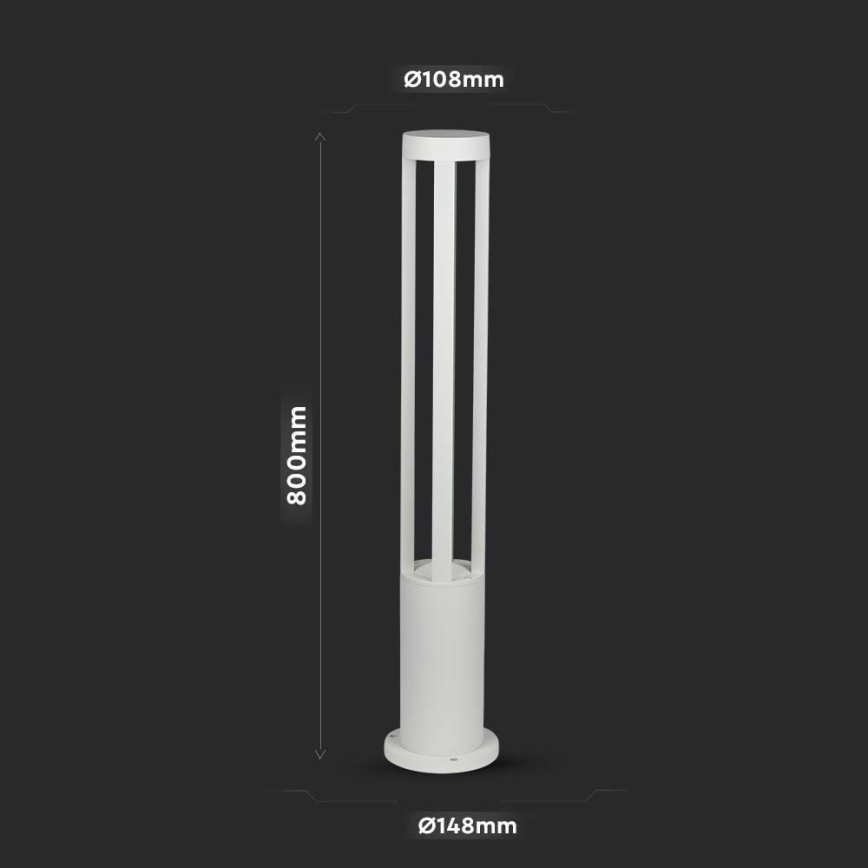 Lampe d'extérieur LED/10W/230V 80cm 4000K IP65 blanche