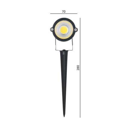 Lampe d'extérieur LED BLAKE, 5W, 230V, 3000K, IP65, noire