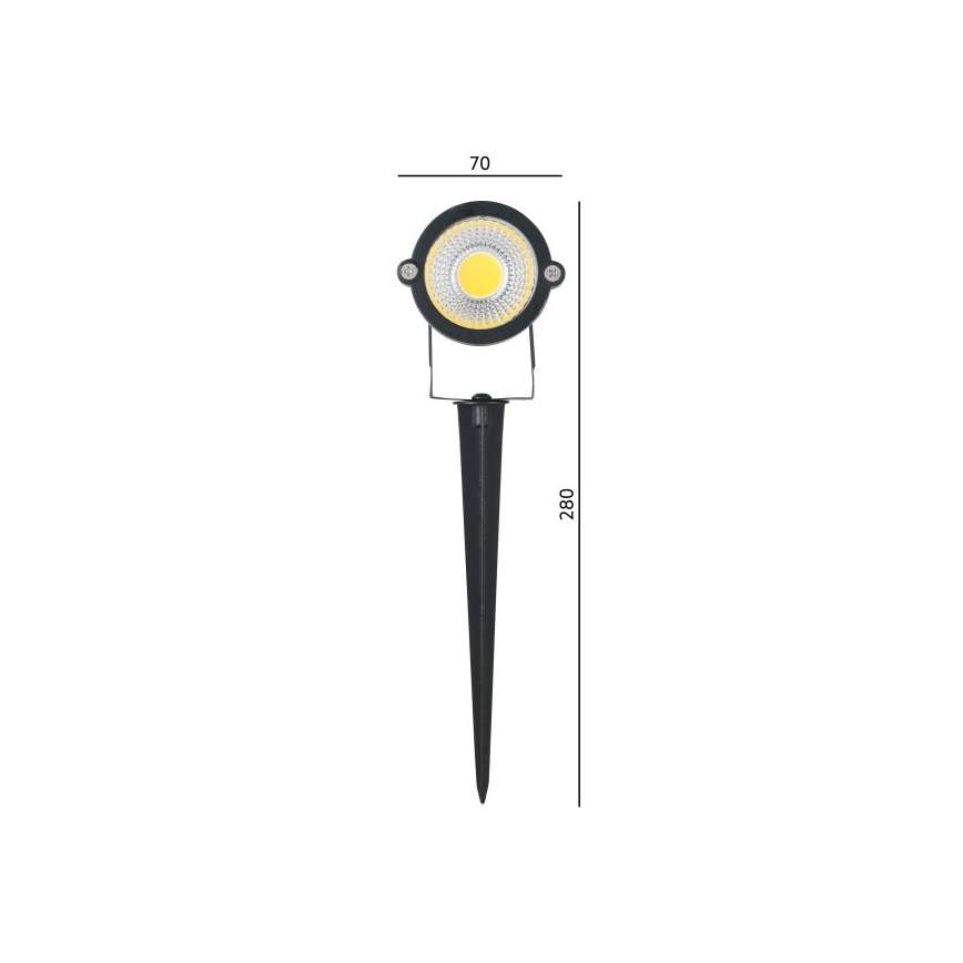 Lampe d'extérieur LED BLAKE, 5W, 230V, 3000K, IP65, noire