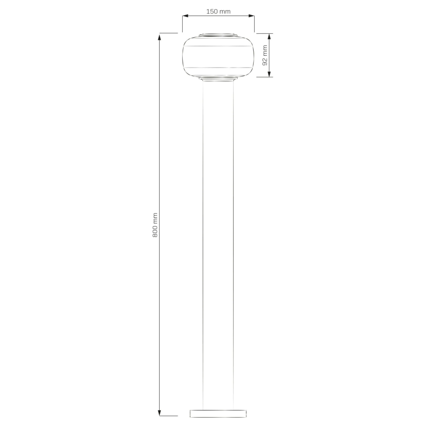 Lampe d'extérieur LED MALAGA 12 W/230 V 80 cm IP44 noire