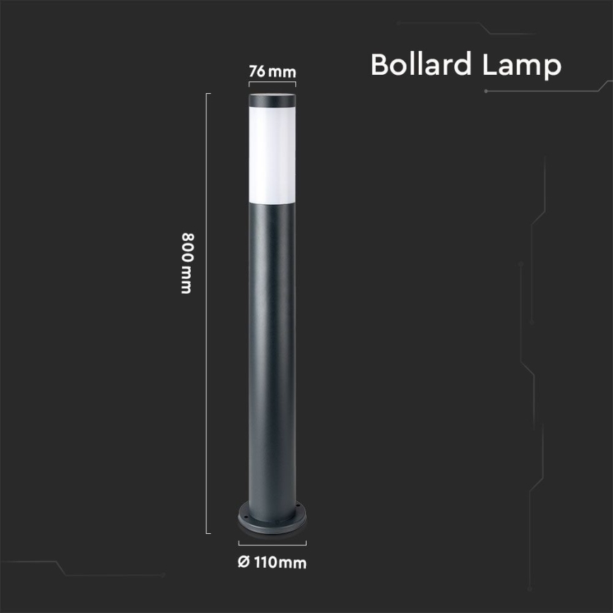 Lampe extérieur 1xE27/60W/230V IP44 80cm anthracite