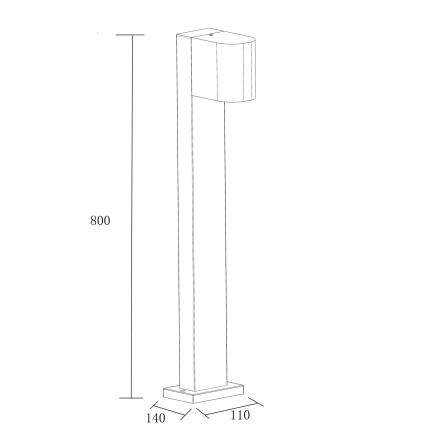 Lampe extérieur BOSTON 1xGU10/10W/230V 80 cm IP54 noir