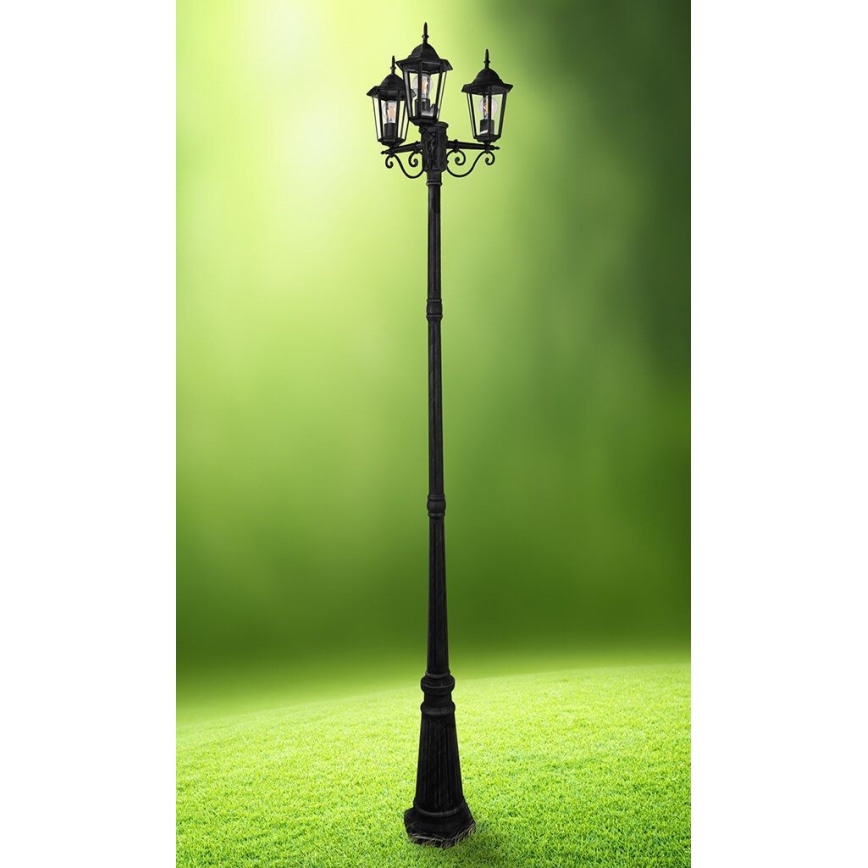 Lampe extérieure 3xE27/20W/230V IP43 2,58 m noir