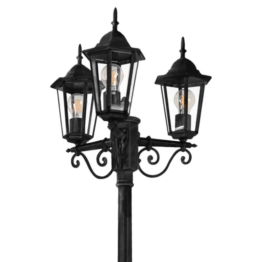 Lampe extérieure 3xE27/20W/230V IP43 2,58 m noir
