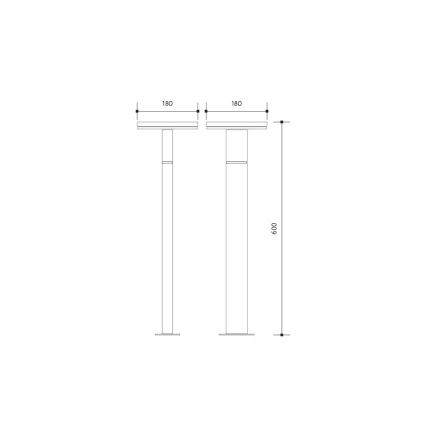 Lampe extérieure avec détecteur BARI LED/10W/230V 4000K 60 cm IP54 anthracite