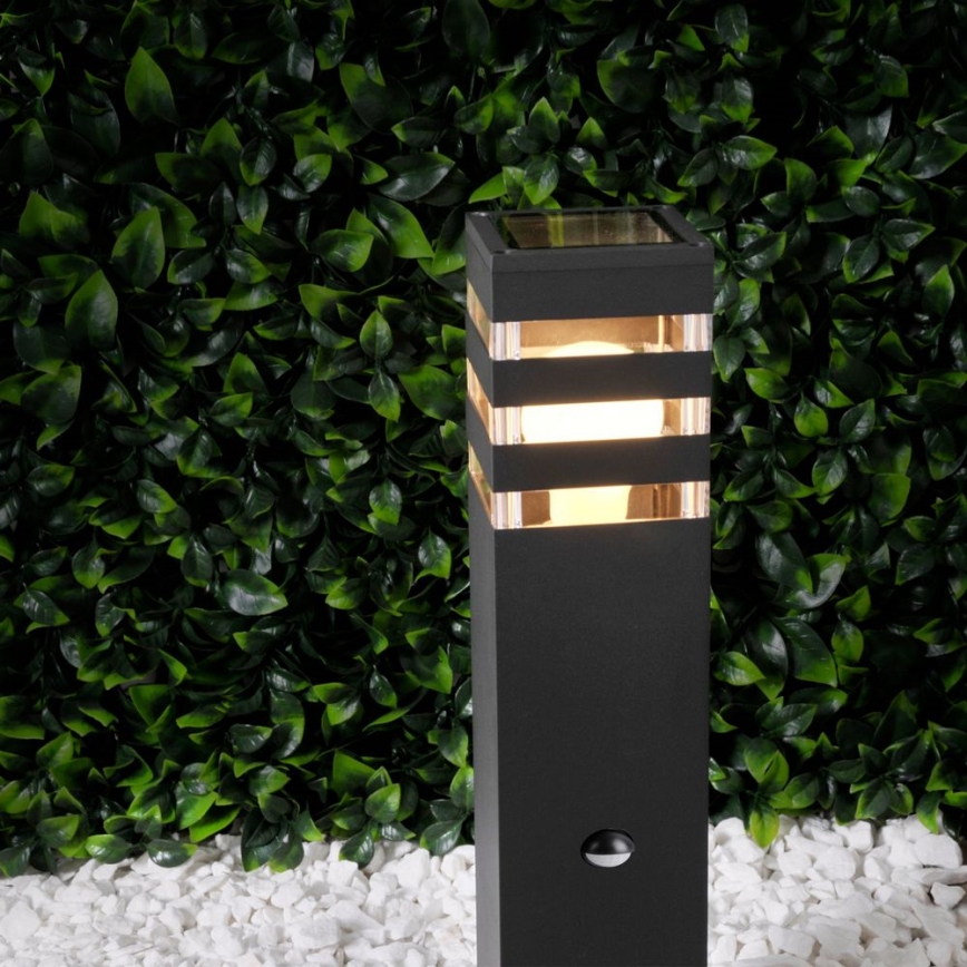 Lampe extérieure avec détecteur TEKSAS 1xE27/12W/230V IP44 44 cm graphite