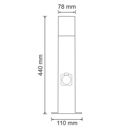 Lampe extérieure avec prise NEW YORK 1xE27/12W/230V IP44 44 cm anthracite
