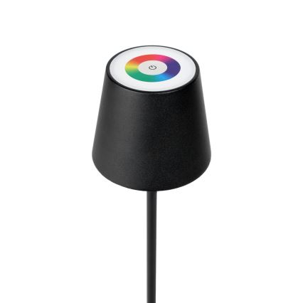Lampe extérieure RGBW rechargeable à intensité variable LED/4W/4000 mAh 3000/4000/5500K IP44 noir