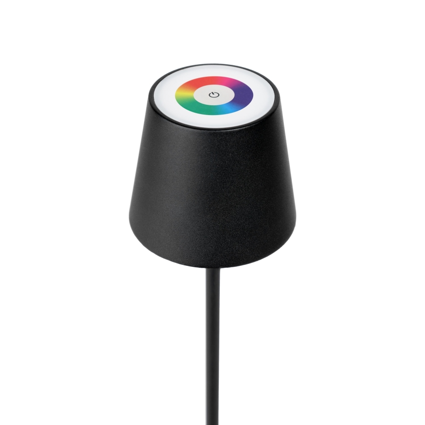 Lampe extérieure RGBW rechargeable à intensité variable LED/4W/4000 mAh 3000/4000/5500K IP44 noir