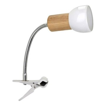 Lampe flexible à pince SVENDA 1xE27/60W/230V chêne/blanc