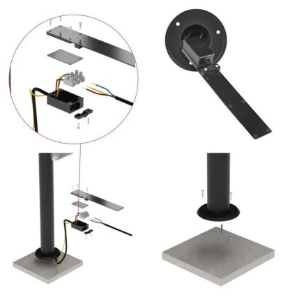 Lampe flexible d'extérieur NIKA LED/12,5W/230V IP44 80 cm