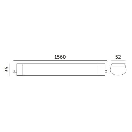 Lampe fluorescente industrielle LED/48W/230V IP65 4000K 156 cm