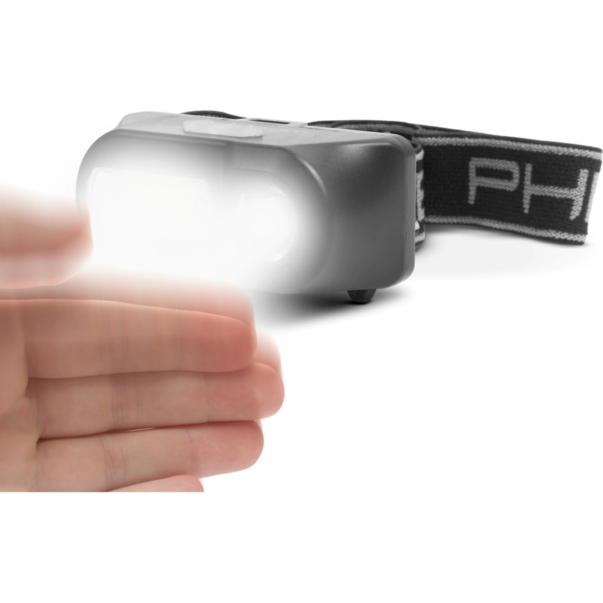 Lampe frontale avec détecteur LED/3W/Li-ion 1200mAh IP54