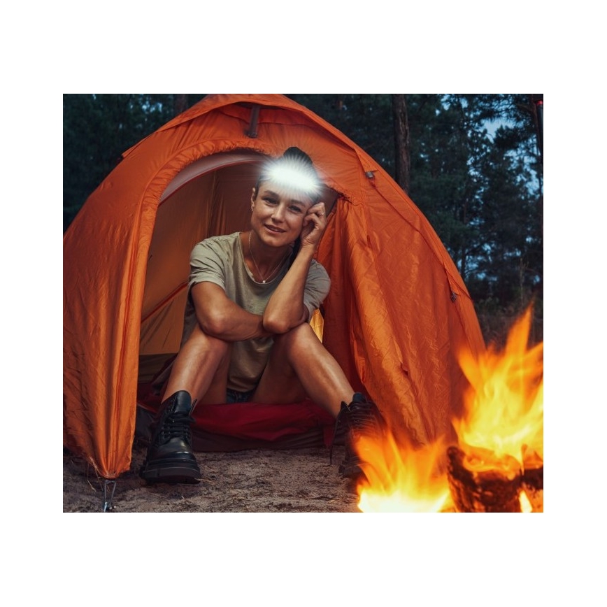 Lampe frontale LED rechargeable 2xLED/5V 180 lm 900 mAh noire