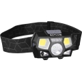 Lampe frontale LED rechargeable à capteur, 3 W / 900 mAh, IP44, noire