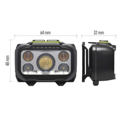 Lampe frontale rechargeable à intensité réglable LED/3xAAA/1000 mAh 3,7V