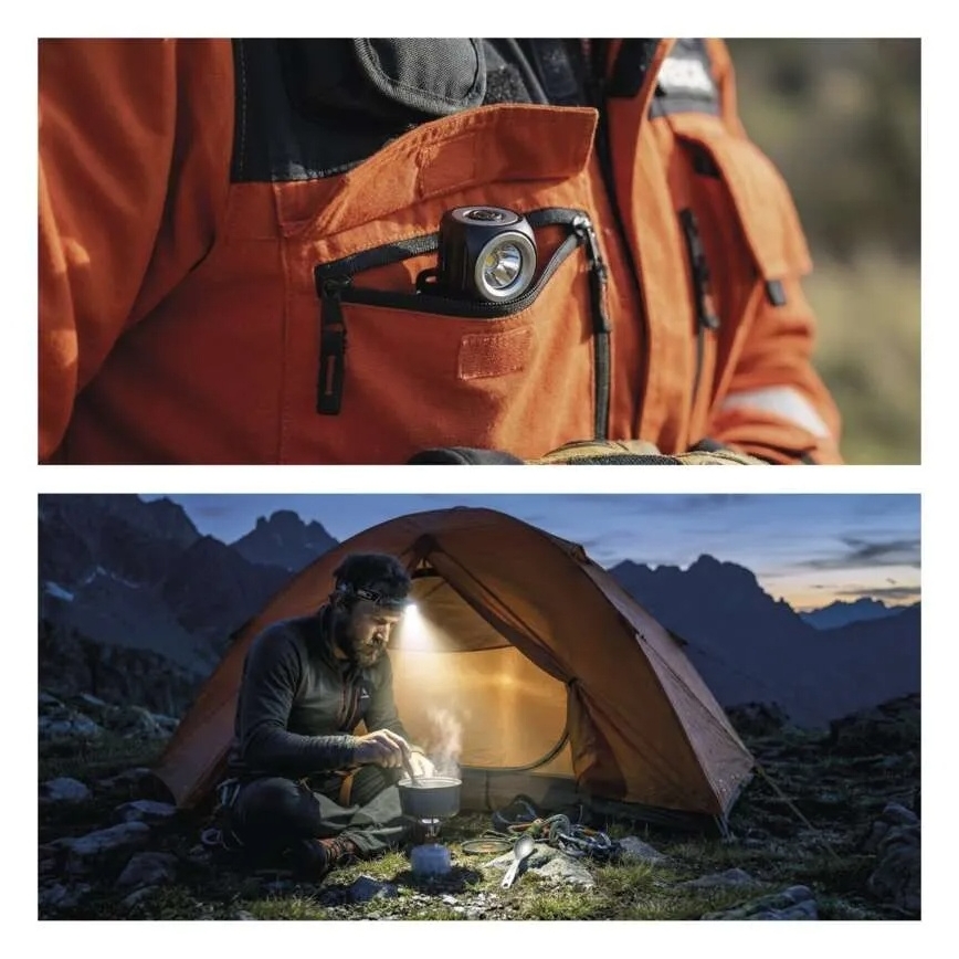 Lampe frontale rechargeable à intensité réglable LED/800 mAh 3,7V