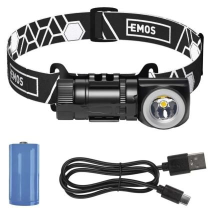 Lampe frontale rechargeable à intensité réglable LED/800 mAh 3,7V