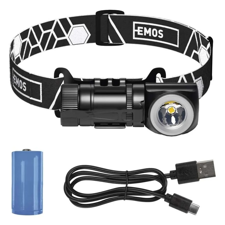 Lampe frontale rechargeable à intensité réglable LED/800 mAh 3,7V