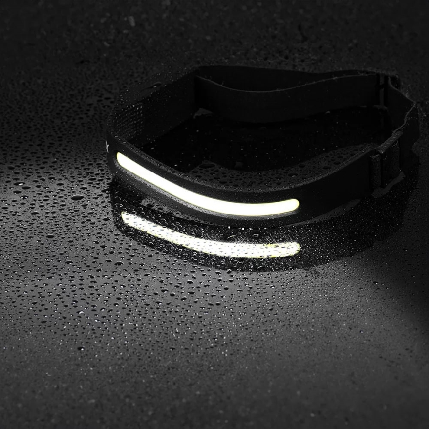 Lampe frontale rechargeable à intensité variable avec détecteur 2xLED/5V IP44 350 brillant 1200 mAh