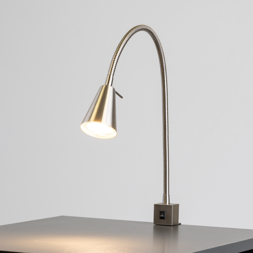Lampe LED à pince 1x GU10 / 4,7 W / 230 V chrome mat