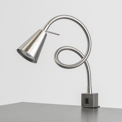 Lampe LED à pince 1x GU10 / 4,7 W / 230 V chrome mat