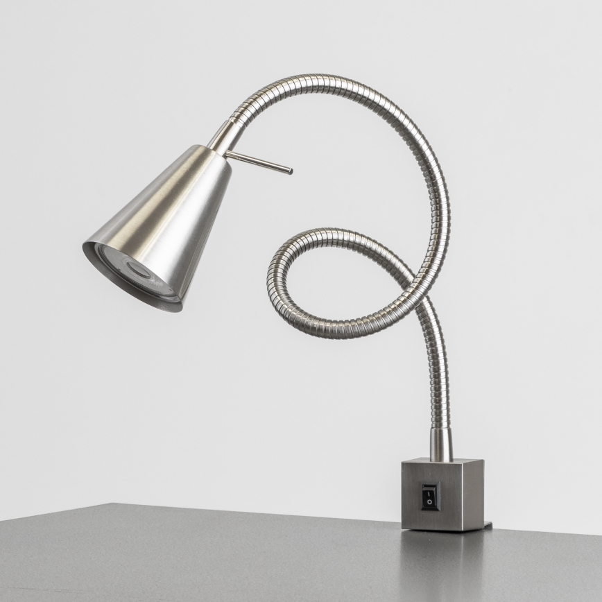 Lampe LED à pince 1x GU10 / 4,7 W / 230 V chrome mat