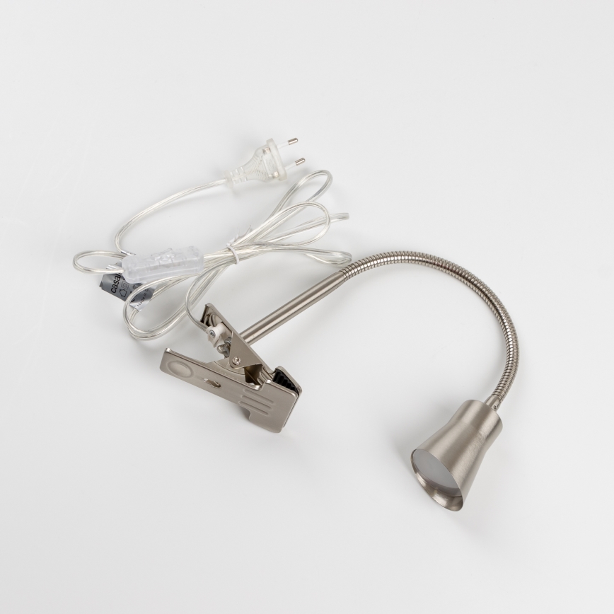 Lampe LED à pince 3,2 W / 230 V, chrome mat