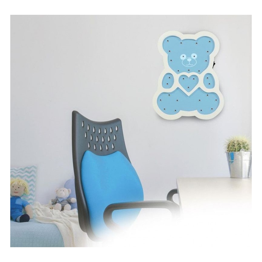 Lampe LED enfant LED/2xAA bleu OURS