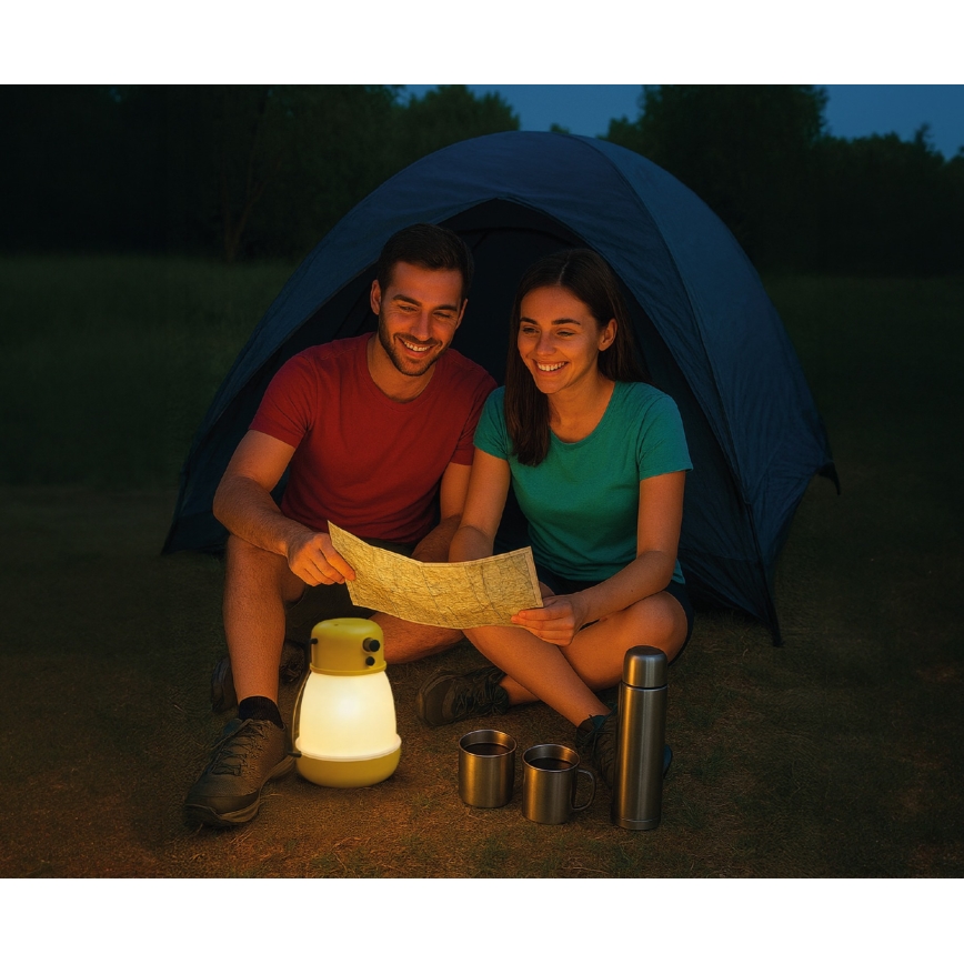 Lampe LED rechargeable portable dimmable avec fonction powerbank LUMINA MINIO LED/5V 1800 mAh IP44 jaune