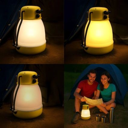 Lampe LED rechargeable portable dimmable avec fonction powerbank LUMINA MINIO LED/5V 1800 mAh IP44 jaune